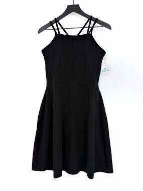 NWT PACT Strappy Fit & Flare Dress Black L